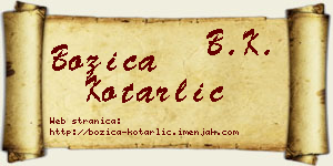 Božica Kotarlić vizit kartica